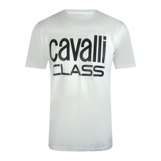 Cavalli Class Bold Brand White T-shirt - Image 1