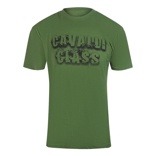 Cavalli Class Smoke Bold Logo Militair Groen T-shirt - Image 1