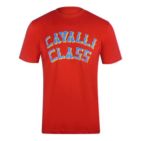 Cavalli Class Layered Logo Röd T-shirt - Image 1