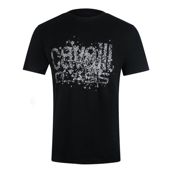 Cavalli Class Svart T-shirt Med Sprucken Sprayad Logotyp - Image 1
