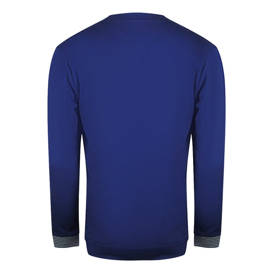 Cavalli Class Bold Multi Logo Iris Blue Round Neck Sweatshirt - Image 2