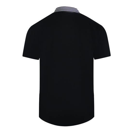 Cavalli Class Striped Collar Black Polo Shirt - Image 2