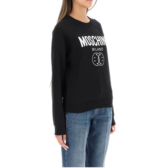Moschino Milano Double Smiley Black Jumper - Image 2