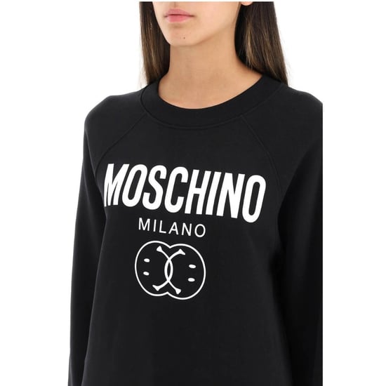 Moschino Milano Double Smiley Black Jumper - Image 4