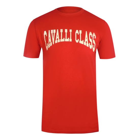 Cavalli Class Varsity-logotyp Röd T-shirt - Image 1