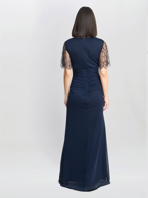 JOSEPHINE V Neck Maxi Dress With Embellished Sleeve - Image 2