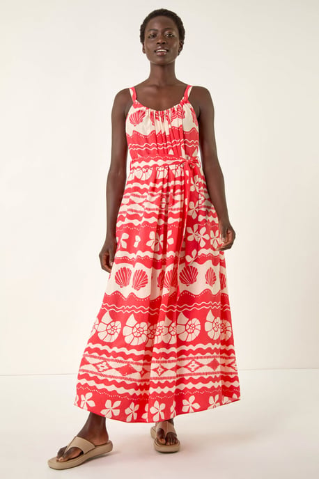 Shell Print Strap Maxi Dress - Image 3