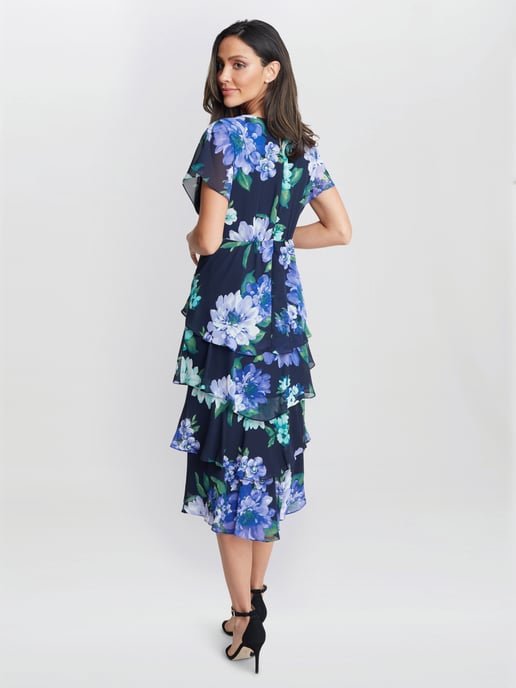 Marie Midi Printed Tiered Dress - Image 2