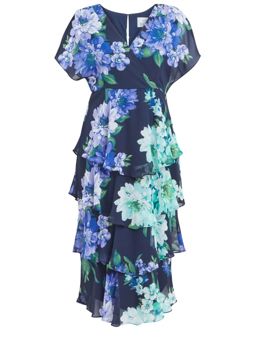 Marie Midi Printed Tiered Dress - Image 4