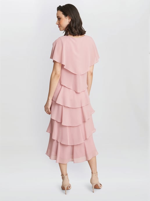 Rebecca Midi Tiered Dress With Shoulder Trim - Image 2