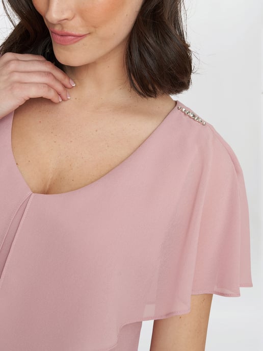 Rebecca Midi Tiered Dress With Shoulder Trim - Image 4