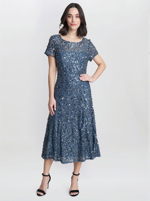 Andrea A-Line Dress With Illusion Neckline - Image 3
