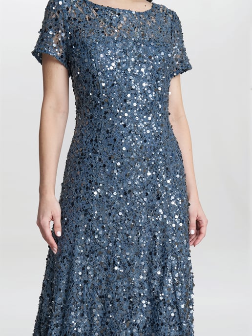 Andrea A-Line Dress With Illusion Neckline - Image 4
