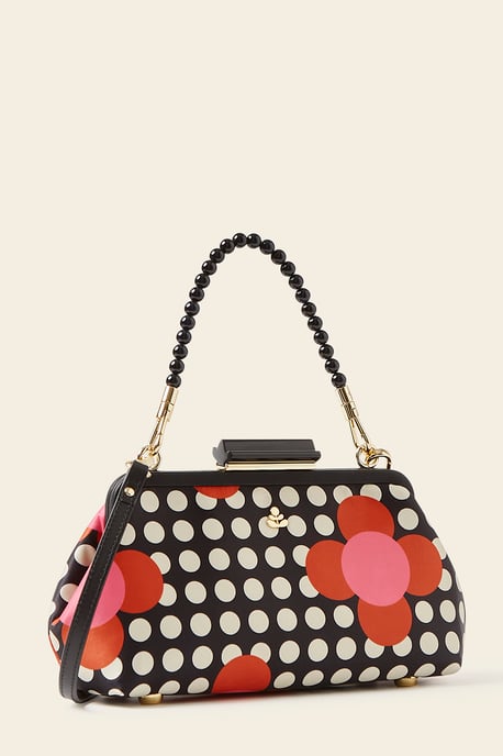 Pink Jenny D Clutch - Fuchsia Flower Polka Dot - Image 2