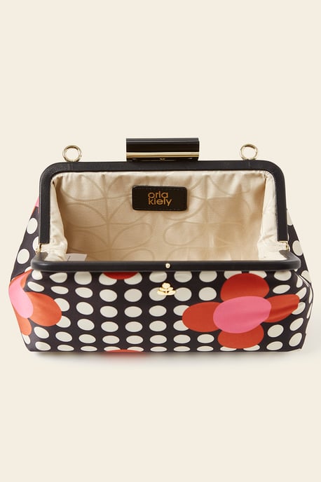 Pink Jenny D Clutch - Fuchsia Flower Polka Dot - Image 3