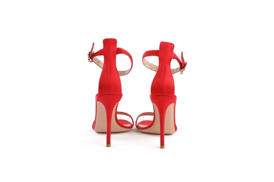 Gianvito Rossi Portofino 100 Crystal-Embellished Red Satin Sandals - Image 3