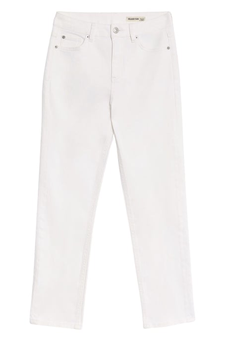 White Slim Ankle Grazer Jeans - Image 3