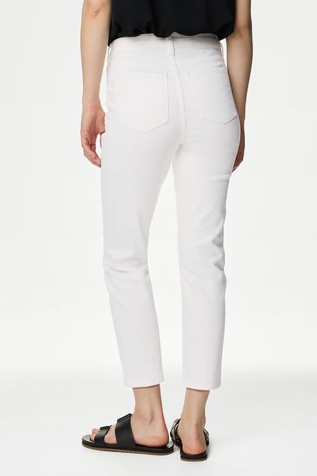 White Slim Ankle Grazer Jeans - Image 4