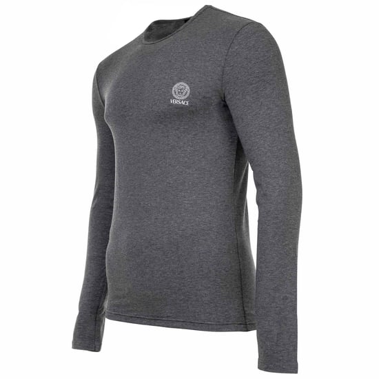 Versace T-shirt Lange Mouwen Ronde Hals Jersey Topeka Bi-Stretch Katoen Organisch Nieuw Logo Lange Mouwen - Image 3