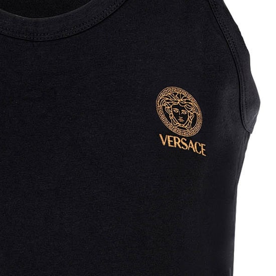 Versace T-shirt Lange Mouwen Ronde Hals Jersey Topeka Bi-Stretch Katoen Organisch Nieuw Logo Vest - Image 3