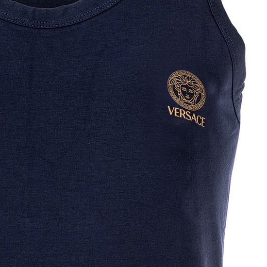 Versace T-Shirt Met Lange Mouwen Ronde Hals Jersey Topeka Bi-Stretch Katoen Organisch Nieuw Logo Vest - Image 3