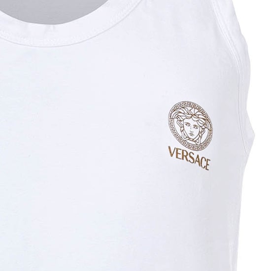Versace T-Shirt Lange Mouwen Ronde Hals Jersey Topeka Bi-Stretch Katoen Biologisch Nieuw Logo Vest - Image 3