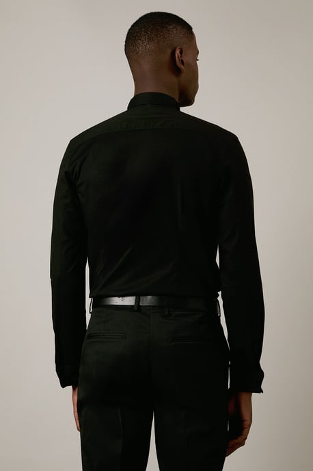 Black Wing Collar Dress Shirt - Image 3