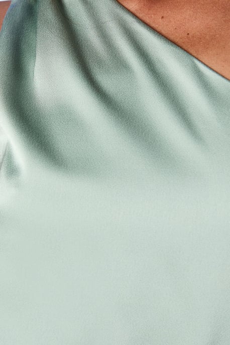 One Shoulder Satin Maxi Bridesmaid Dress - Image 5