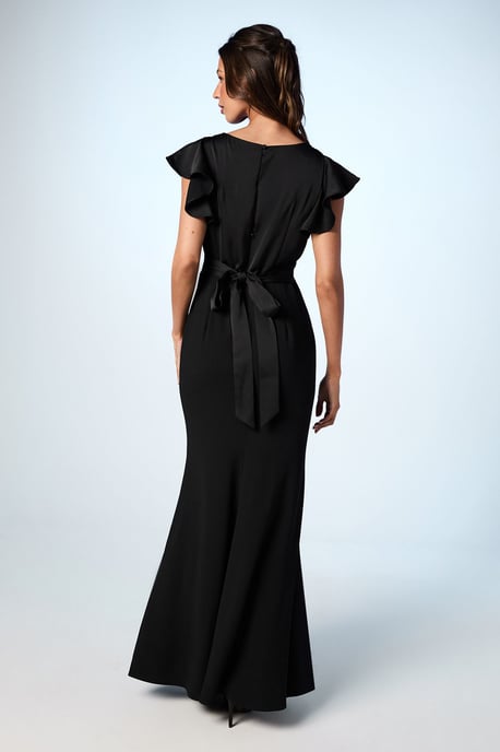 Coast Honoured V Neck Angel Short Sleeve Satin Maxi Bridesmaid Dress - Image 3