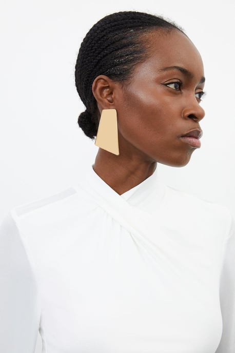 Jersey And Georgette Mix High Neck Top - Image 2