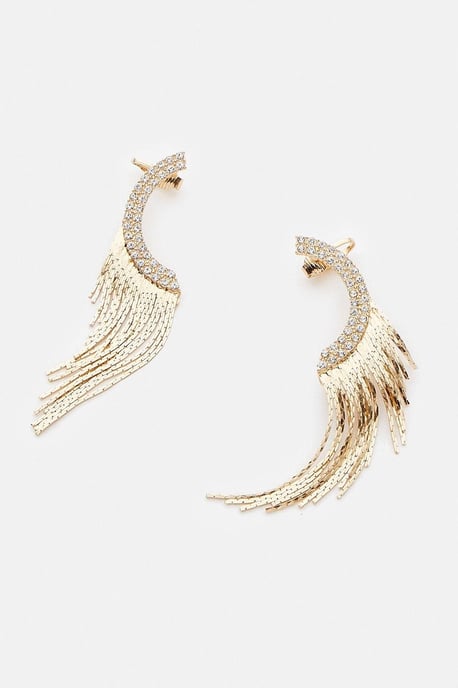 Gold Drop Ear Cuff Earrings - Image 3