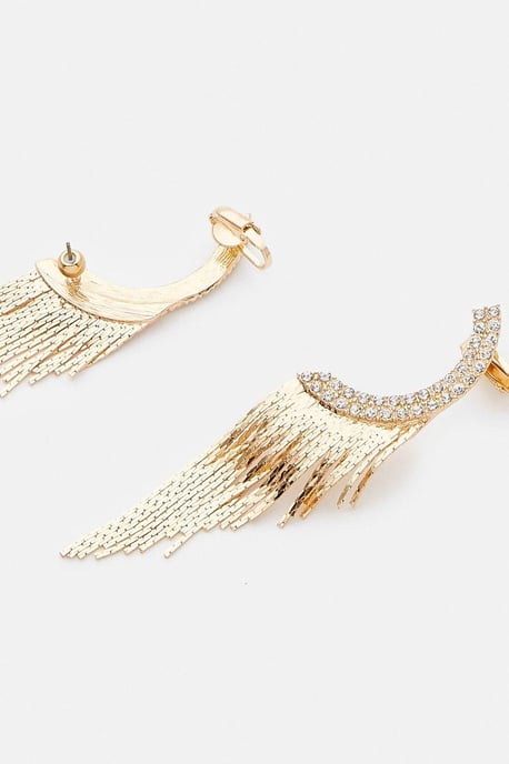 Gold Drop Ear Cuff Earrings - Image 4
