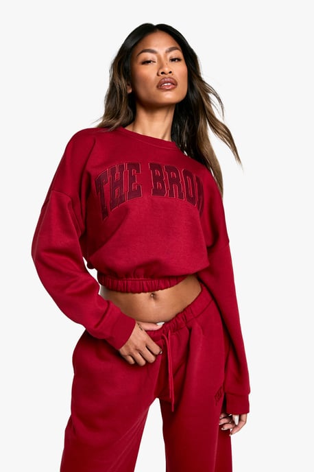 The Bronx Applique Oversized Cropped Sweatshirt - Image 1
