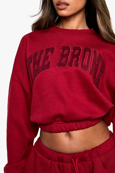 The Bronx Applique Oversized Cropped Sweatshirt - Image 4