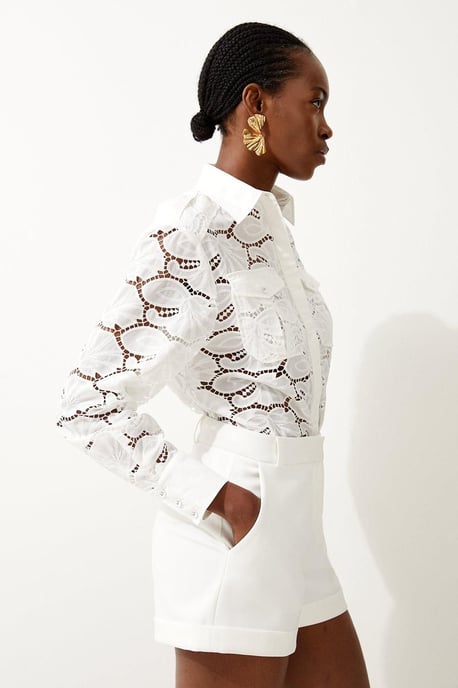 Cotton Cutwork Woven Shirt - Image 3