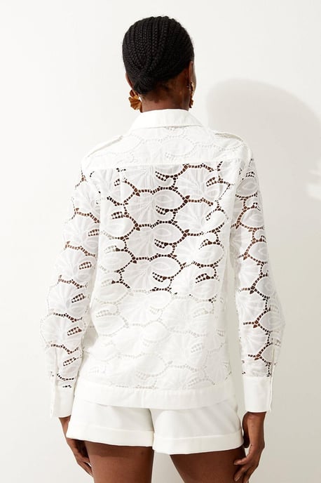 Cotton Cutwork Woven Shirt - Image 5