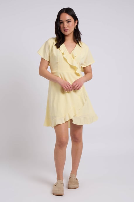 Lemon Cami Woven Frill Tea Dress With Lining - Image 2