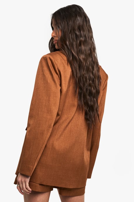 Tailored Linen Look Double Breasted Blazer - Image 2