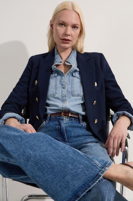 Tailored Button Military Blazer - Image 1