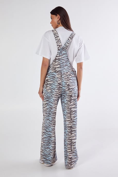 Denim Tiger Print Dungarees - Image 3
