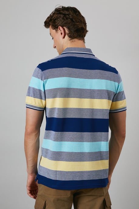 Yellow Barbados Stripe Polo Shirt - Image 4