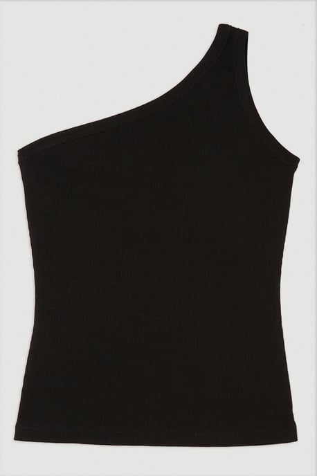 Compact Jersey Rib Asymmetrical Top - Image 4