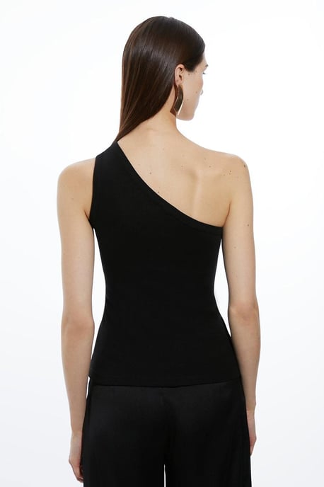 Compact Jersey Rib Asymmetrical Top - Image 5