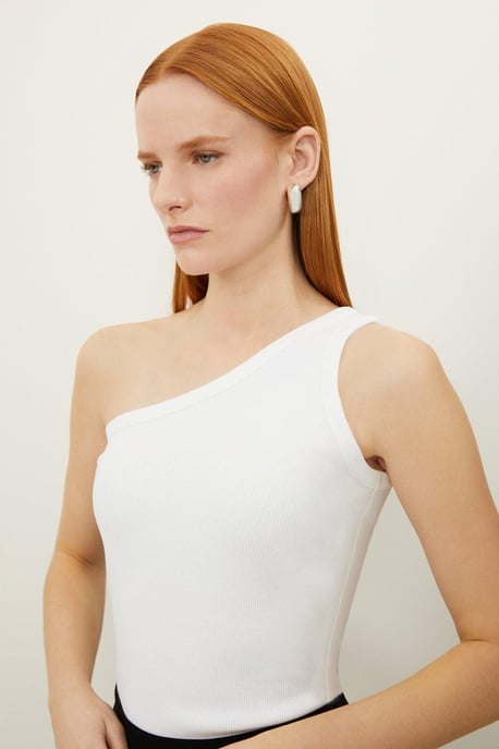 Compact Jersey Rib Asymmetrical Top - Image 3