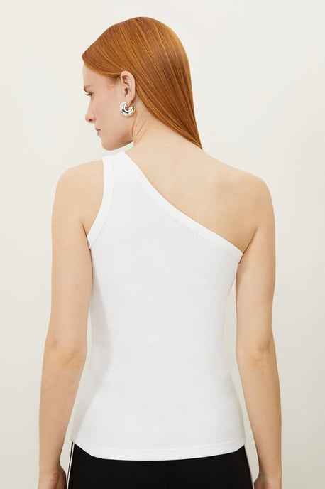 Compact Jersey Rib Asymmetrical Top - Image 5