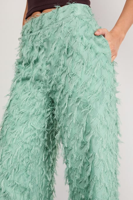 Fluffy High Waisted Wide Leg Trouser - Image 4