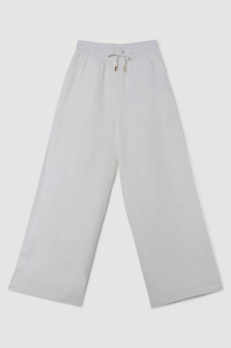 Linen Wide Leg Woven Trouser - Image 4