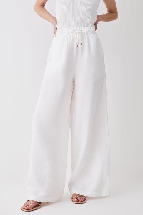 Linen Wide Leg Woven Trouser - Image 5
