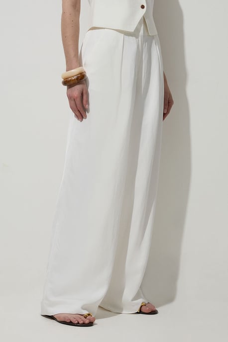 Petite Tailored Viscose Linen Wide Leg Trouser - Image 2