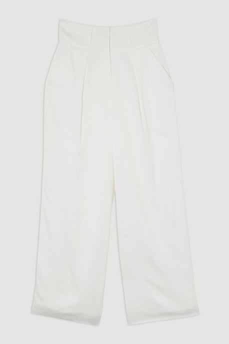 Petite Tailored Viscose Linen Wide Leg Trouser - Image 4